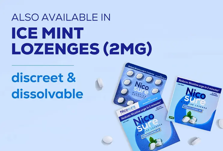 Nicosure 2mg Nicotine Icemint Lozenges for quitting tobacco use