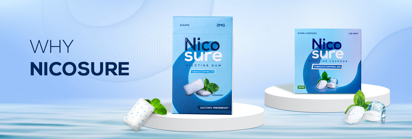 Tobacco chewing gum & nicotine lozenge - Nicosure