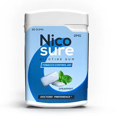 Buy Nicotine Spearmint Gum Container Online: Nicotine Chewing Gums  Container| Nicosure