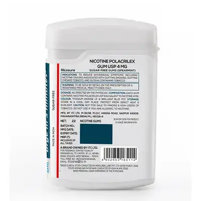 Nicosure Nicotine Gums – 4mg (Spearmint Flavor) Container Pack